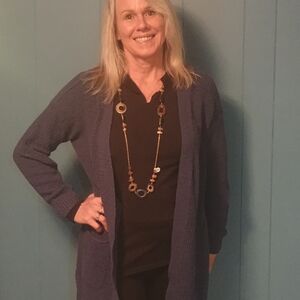 Women's Blue Cardigan Sweater